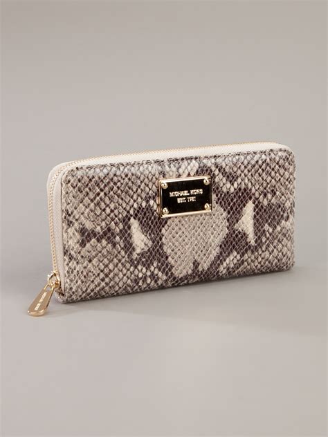 michael kors gray snakeskin wallet|Michael Kors snake print wallet.